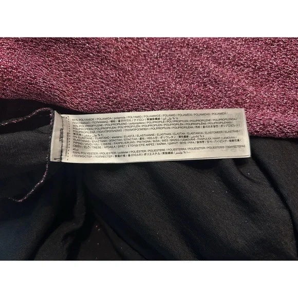 ❌SOLD❌MNG Pink Metallic Mini Wrap Dress Size 18 Cocktail Lightweight Stretch - Picture 14 of 15